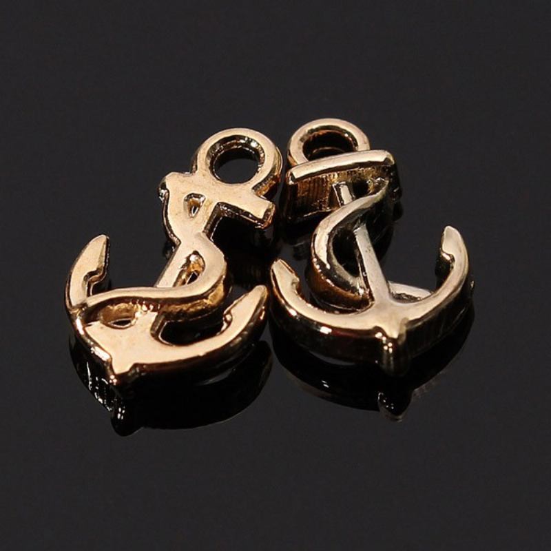 10pcs Glitters Golden Metal Ship Anchor Nail Art Tips Διακόσμηση