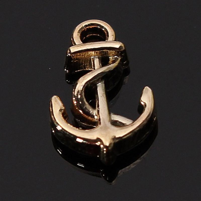 10pcs Glitters Golden Metal Ship Anchor Nail Art Tips Διακόσμηση