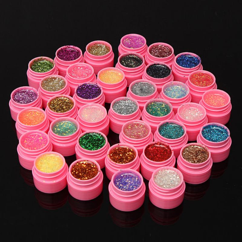 36pcs Mix Colors Shining Glitter Acrylic Uv Gel Builder Polish Set