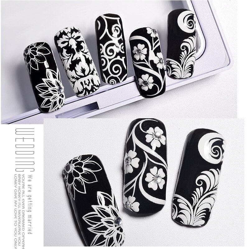 3d Αυτοκόλλητο Νυχιών Λουράκι Κόλλα Stereo White Nails Full Stick