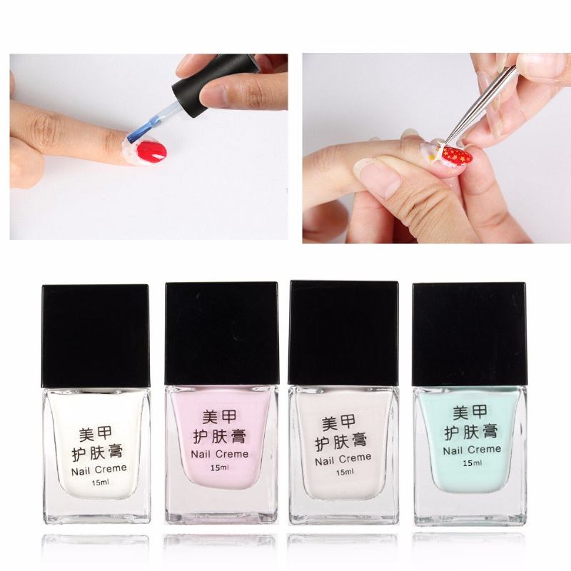 4 Χρώματα Nail Creme Nails Art Cuticle Cream Gel Polish Peel Off Liquid