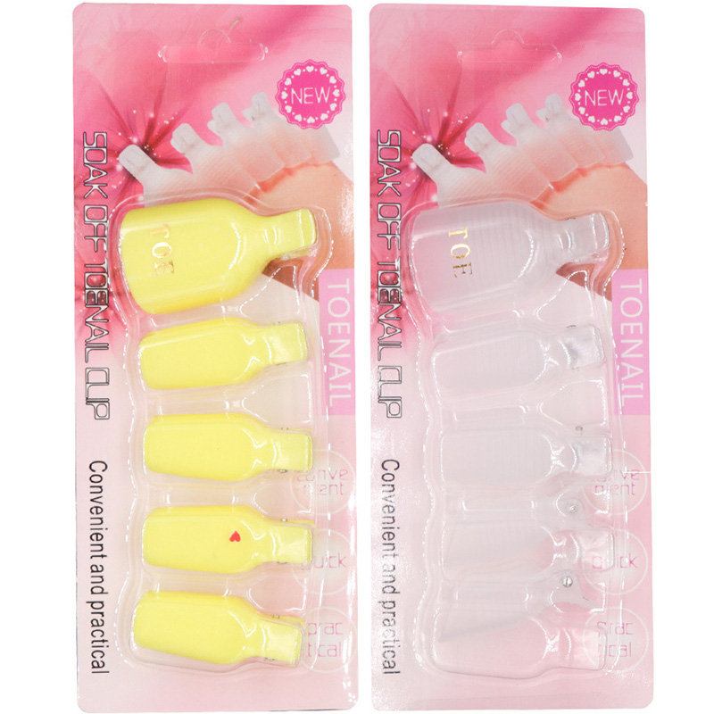 5 Τμχ Πλαστικά Δάχτυλα Soak Off Cap Clip Remove Nail Gel Polish Fixed Cotton For Art Tool