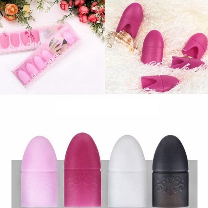 5 Τμχ/σετ Silicon Uv Gel Polish Remover Caps Acrylic Nail Art Wrap Cleaner Clip