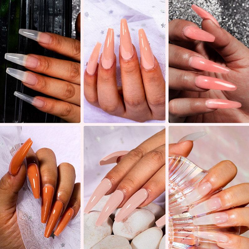 6 Τμχ Γυαλιστερό Poly Glitter Extension Gel Kit Manicure Nails Art Design Σετ Βερνίκι Νυχιών Ημιμόνιμο Uv Gel