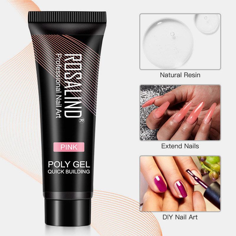 6 Τμχ Γυαλιστερό Poly Glitter Extension Gel Kit Manicure Nails Art Design Σετ Βερνίκι Νυχιών Ημιμόνιμο Uv Gel