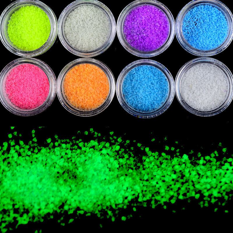 Dancingnail 1 Bottle Halloween Luminous Nails Powder Fluorescent Glow Διακόσμηση Dust Colorful