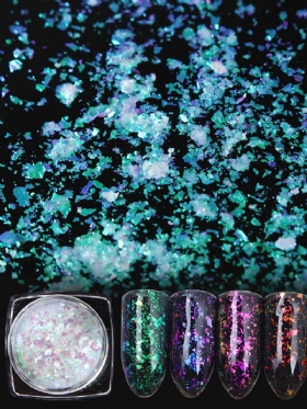 Διαφανές Chameleon Nail Powder Flakes Multichrome Bling Shimmer Art Glitter
