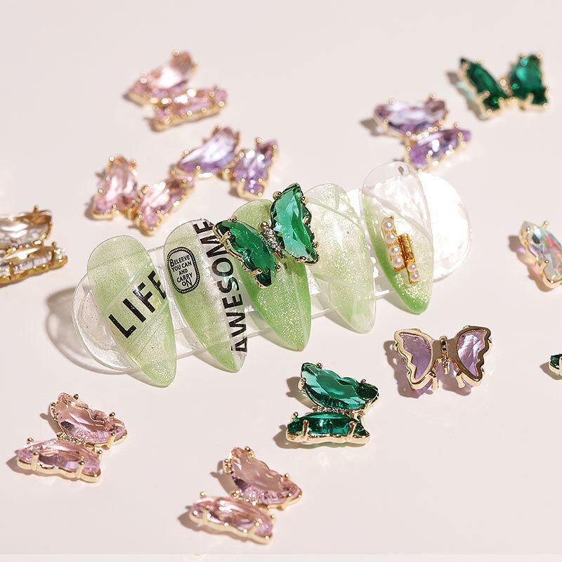 Diy Πολύχρωμο Τρισδιάστατο Πεταλούδα Κοσμήματα Με Κρύσταλλο Διακόσμηση