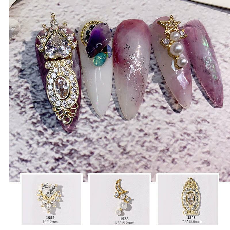 Diy Trendy Light Luxury Nail Art Decorations Zircon Metal Micro Inlay Flash Rhinestone Nails Photootherapy