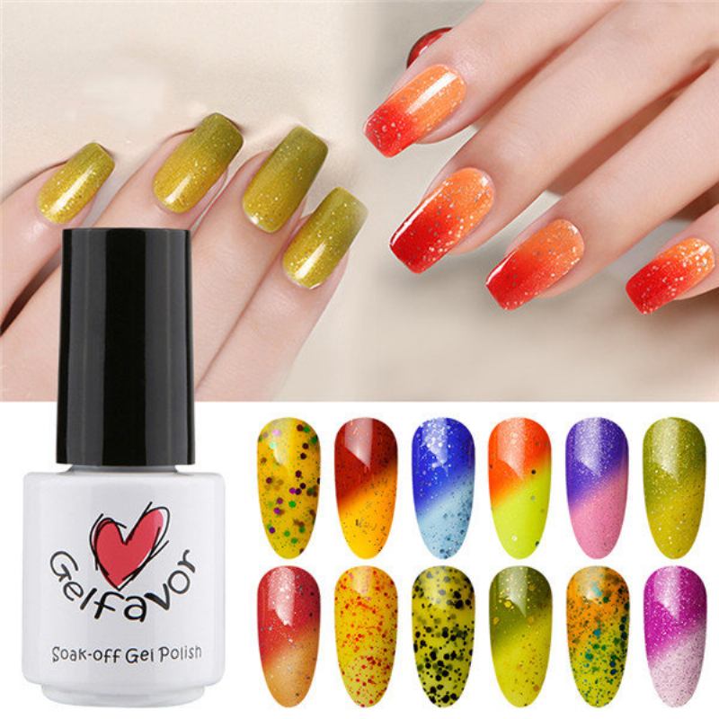 Gelfavor Shiny Temperature Change Uv Gel Polish Led Soak-off Lacquer Nail Art 7ml