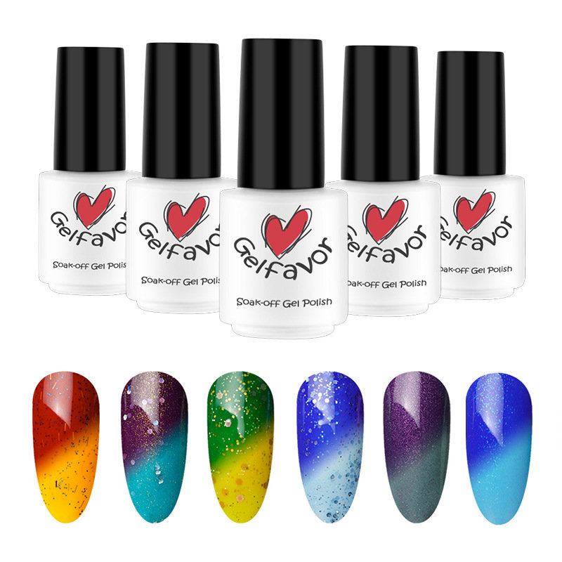 Gelfavor Shiny Temperature Change Uv Gel Polish Led Soak-off Lacquer Nail Art 7ml