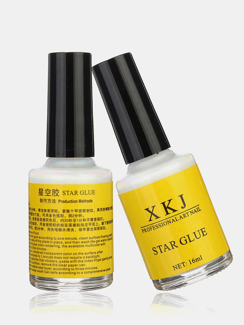 Λευκή Κόλλα Nail Art Glue Transfer Tips Αυτοκόλλητο Galaxy Star Foil 16ml