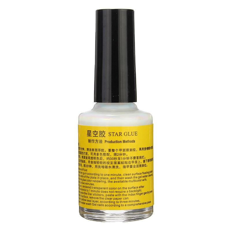 Λευκή Κόλλα Nail Art Glue Transfer Tips Αυτοκόλλητο Galaxy Star Foil 16ml