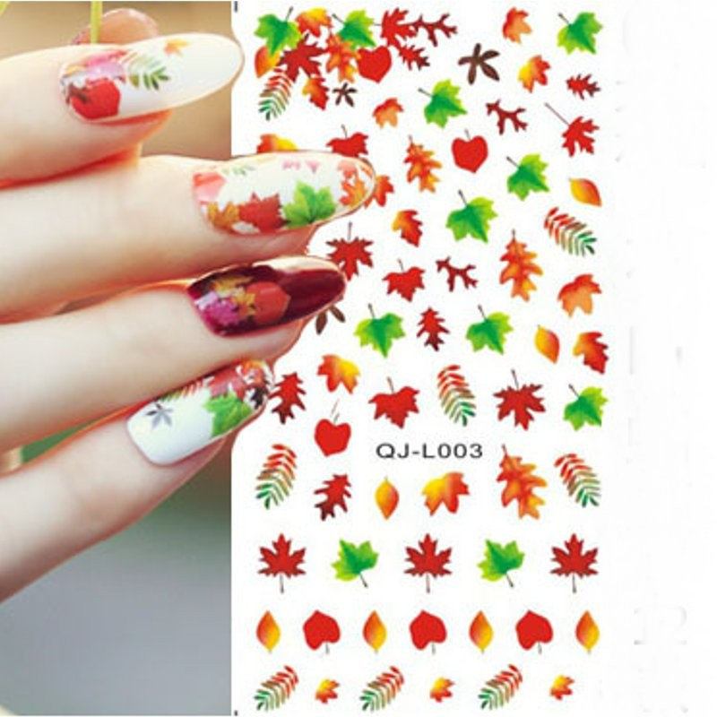 Maple Leaf Diy Nail Art Διακόσμηση Μεταφορά Νερού Συμβουλές Μανικιούρ Αυτοκόλλητα