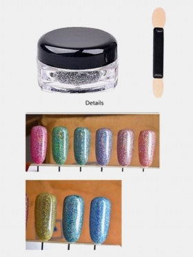 Metallic Mirror Powder Nail Gliters Dust Chrome Pigment 6 Χρώματα
