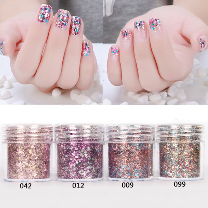 Nail Art Glitter Dust Powder Sequins Tips Τρισδιάστατη Διακόσμηση Μανικιούρ