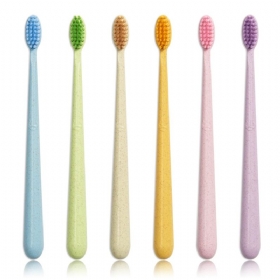 Οδοντόβουρτσα Με Λαβή Από Άχυρο Σίτου Και Καθαρού Χρώματος Με Απαλές Τρίχες Αντιμικροβιακό Νήμα