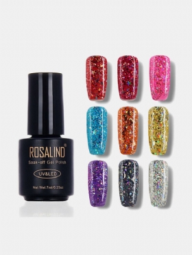 Rosalind 12 Χρώματα Uv Gel Polish Glitter Sequins Soak Off Uv Led Lamp Nail Art Μακράς Διαρκείας 7ml