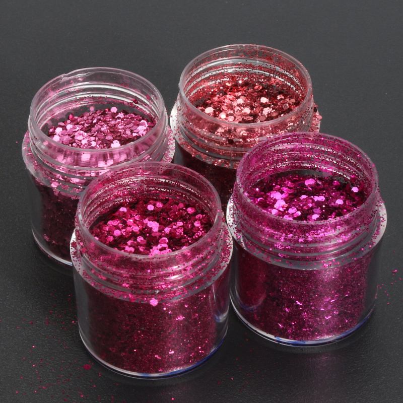 Rose Red Shining Mixed Glitter Powder Sequins Διακόσμηση Νυχιών Dust Mermaid Effect