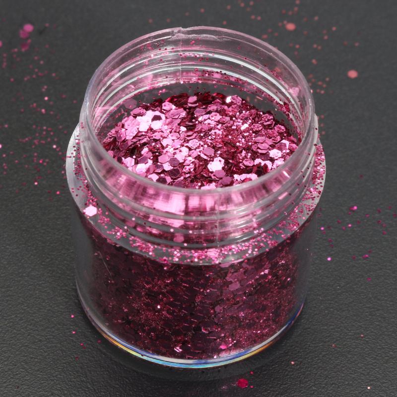 Rose Red Shining Mixed Glitter Powder Sequins Διακόσμηση Νυχιών Dust Mermaid Effect