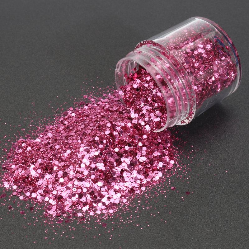 Rose Red Shining Mixed Glitter Powder Sequins Διακόσμηση Νυχιών Dust Mermaid Effect