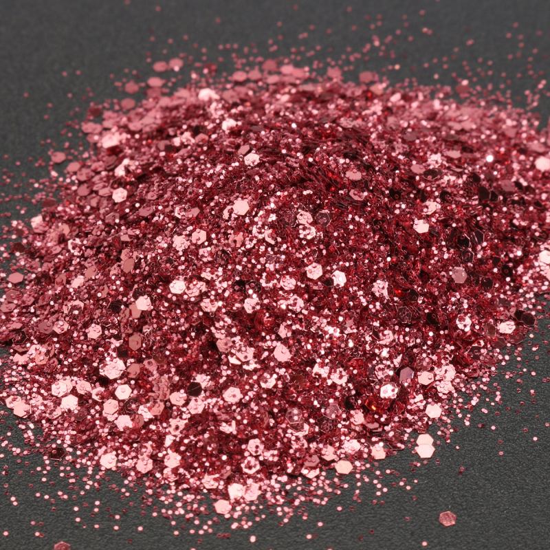 Rose Red Shining Mixed Glitter Powder Sequins Διακόσμηση Νυχιών Dust Mermaid Effect