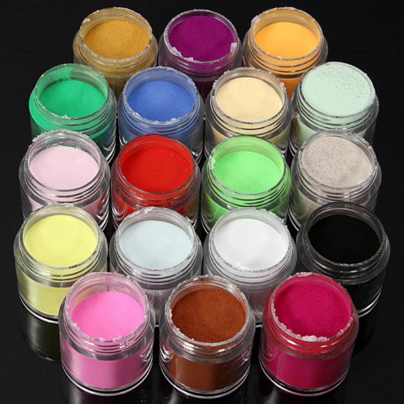 Σετ Νυχιών 18 Χρωμάτων Acrylic Uv Powder Dust Glitter Polish Nail Art