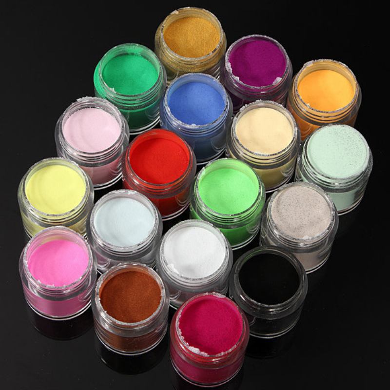 Σετ Νυχιών 18 Χρωμάτων Acrylic Uv Powder Dust Glitter Polish Nail Art