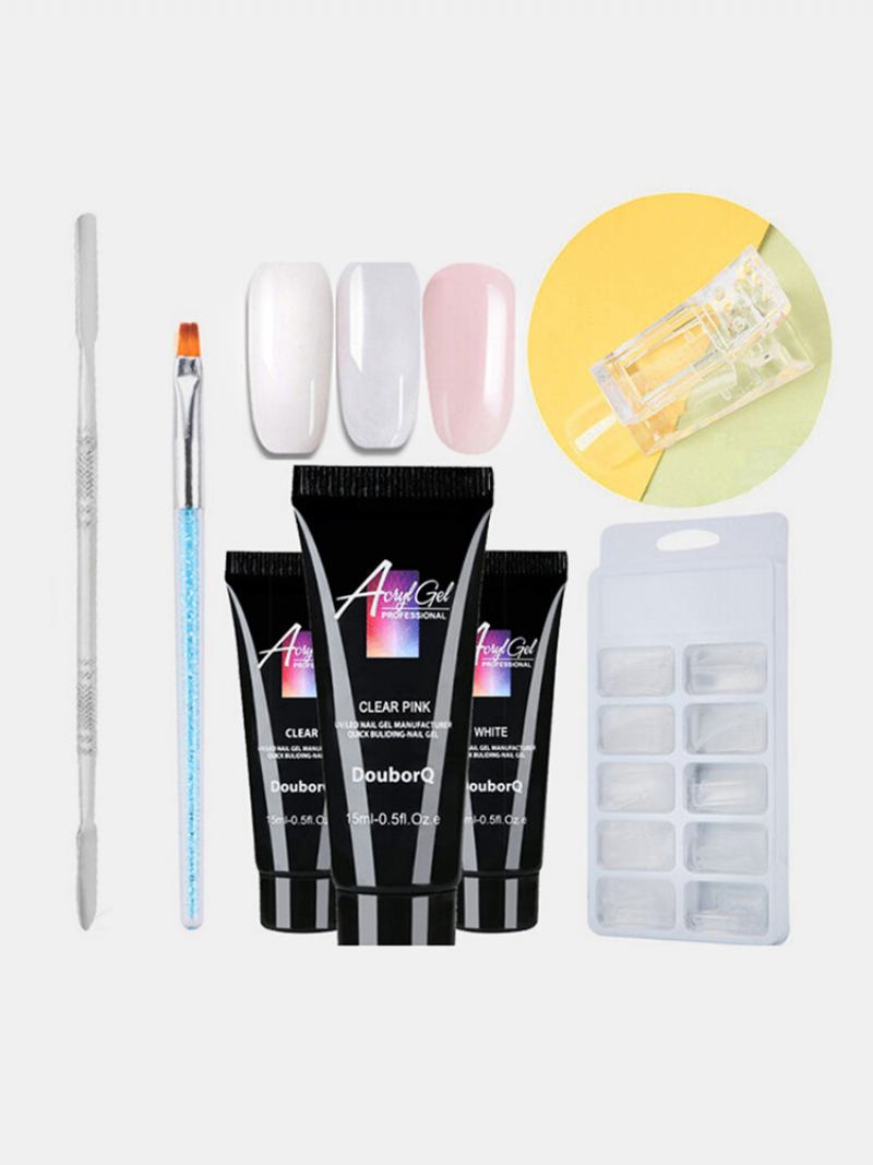 Σετ Ζελέ 4 Τμχ Για Επέκταση Νυχιών Soak Off Quick Builder Crystal Gel Nail Art Kit