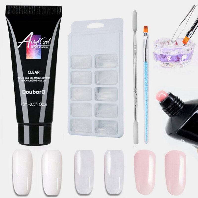 Σετ Ζελέ 4 Τμχ Για Επέκταση Νυχιών Soak Off Quick Builder Crystal Gel Nail Art Kit