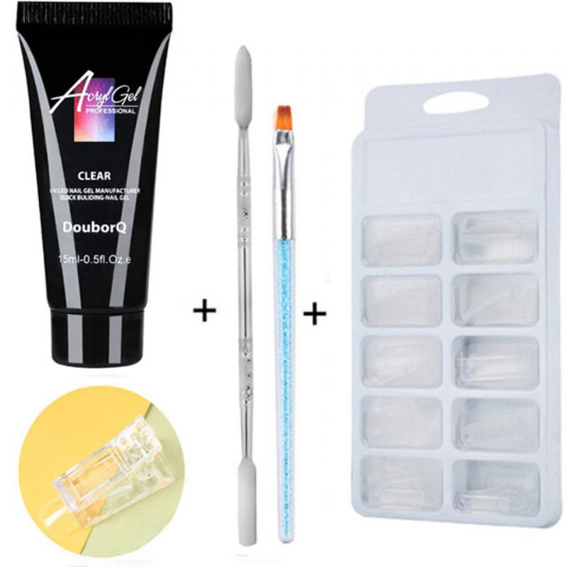 Σετ Ζελέ 4 Τμχ Για Επέκταση Νυχιών Soak Off Quick Builder Crystal Gel Nail Art Kit