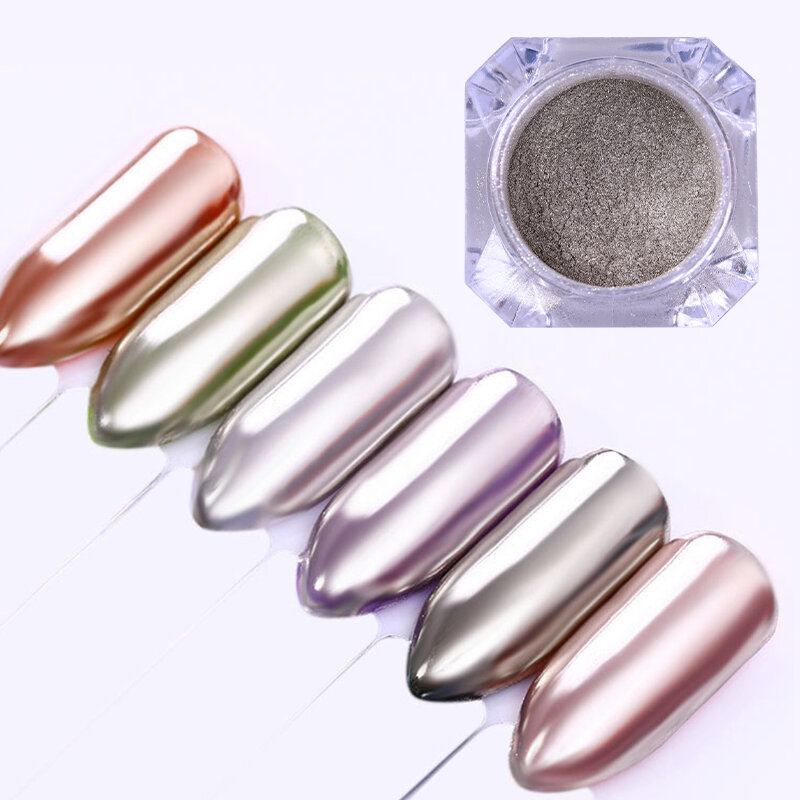 Silver Mirror Powder Nail Glitter Pigment Shimmer Dust Manicure Nails Art Διακόσμηση