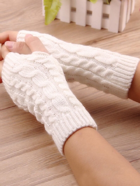 Γυναικείες Κομψές Θερμότερες Χειμερινές Γάντια Βραχίονα Βελονάκι Πλέξιμο Ζεστά Χωρίς Δάχτυλα