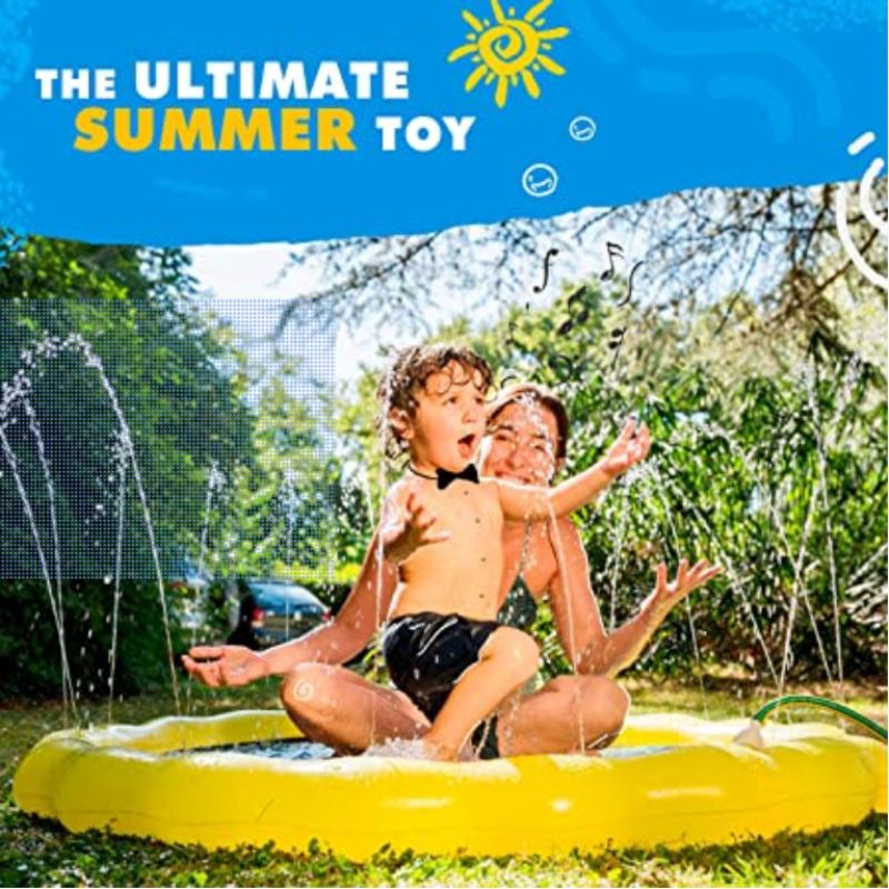 3-σε-1 Sprinkler For Kids Splash Pad And Wading Pool For Learning – Παιδική Πισίνα 68 Ίντσες Φουσκωτό Νερό – Εξωτερική Για Μωρά Και Νήπια «από Το Α Έως Το Ω»