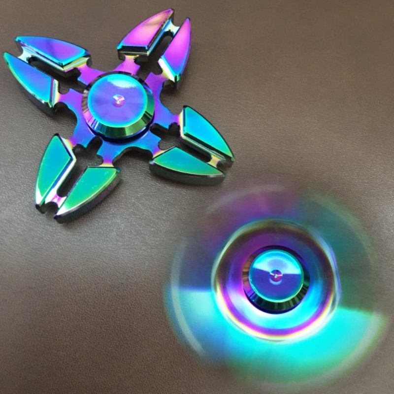 4 Point Rainbow Αλουμίνιο Fidget Hand Spinner Finger Toy Edc Focus Kids Adult