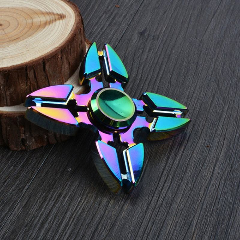 4 Point Rainbow Αλουμίνιο Fidget Hand Spinner Finger Toy Edc Focus Kids Adult