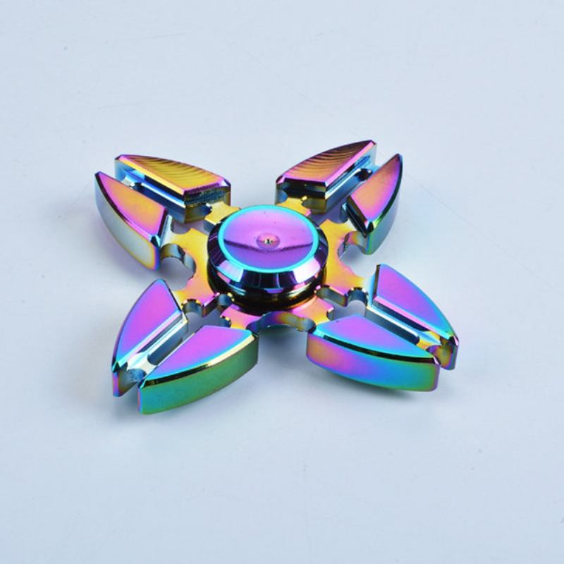 4 Point Rainbow Αλουμίνιο Fidget Hand Spinner Finger Toy Edc Focus Kids Adult