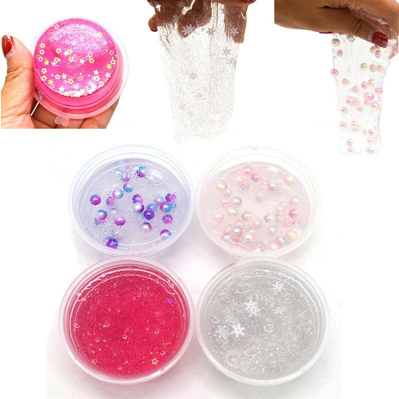 4 Τεμ Kiibru Slime Pearl Star Glitter Simulated Crystal Mud Jelly Plasticine Stress Relief Gift Game