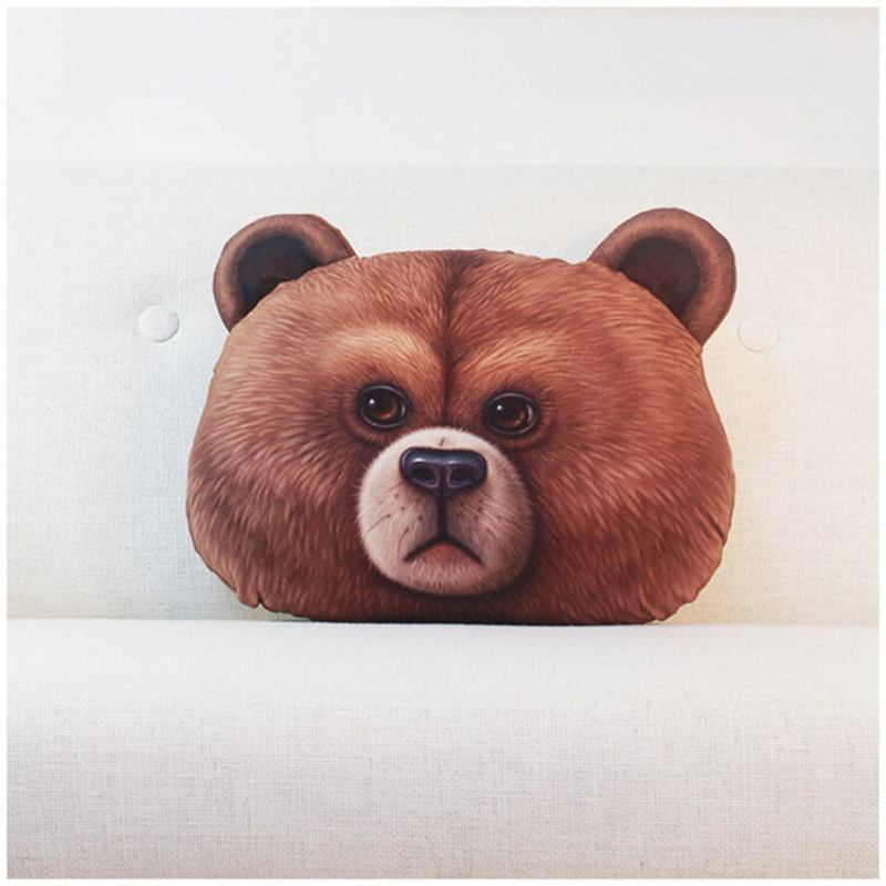 49x34cm Creative Pp Cotton 3d Bear Μαξιλάρι Κουνελιού Με Κεφαλή Ζώων Δώρου Γενεθλίων Trick Παιχνίδια