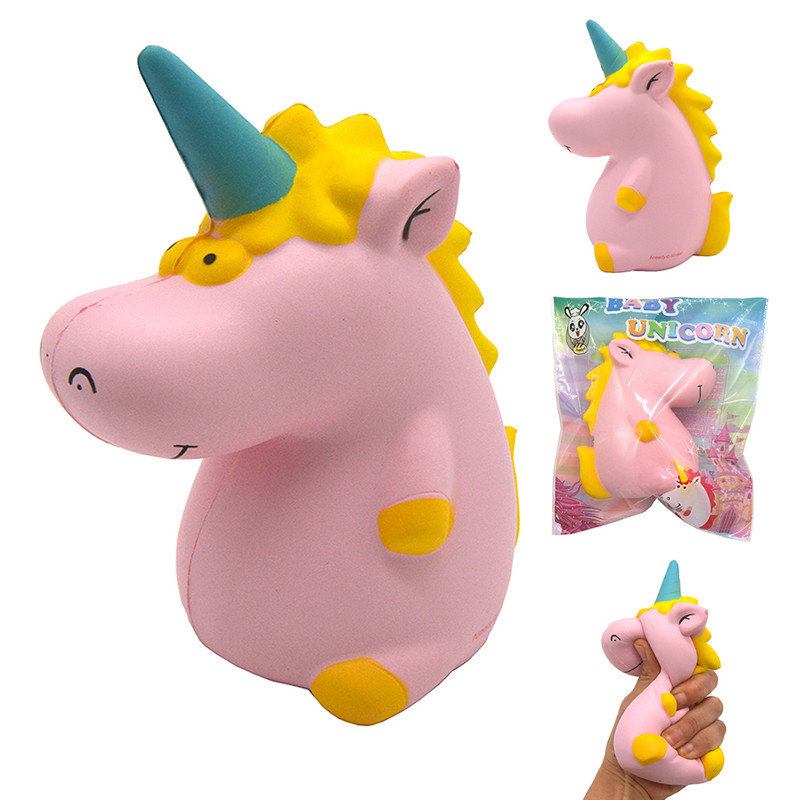 Areedy Squishy Baby Unicorn 14cm*10cm*8cm Super Slow Rising Cute Pink Scented Original Package