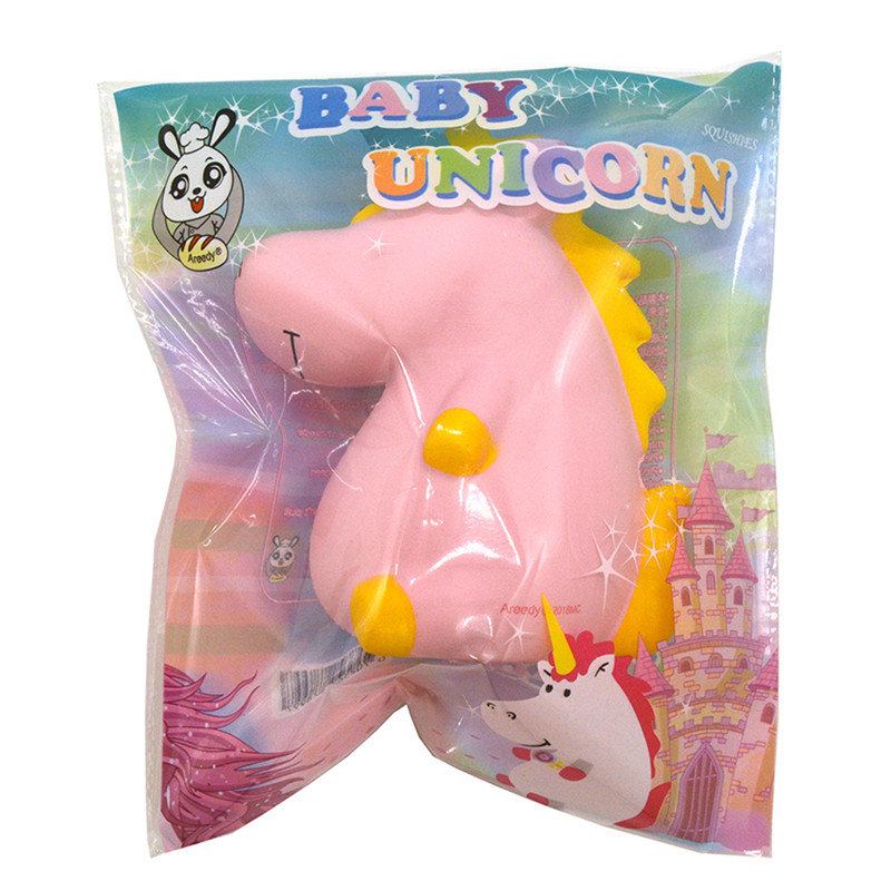 Areedy Squishy Baby Unicorn 14cm*10cm*8cm Super Slow Rising Cute Pink Scented Original Package