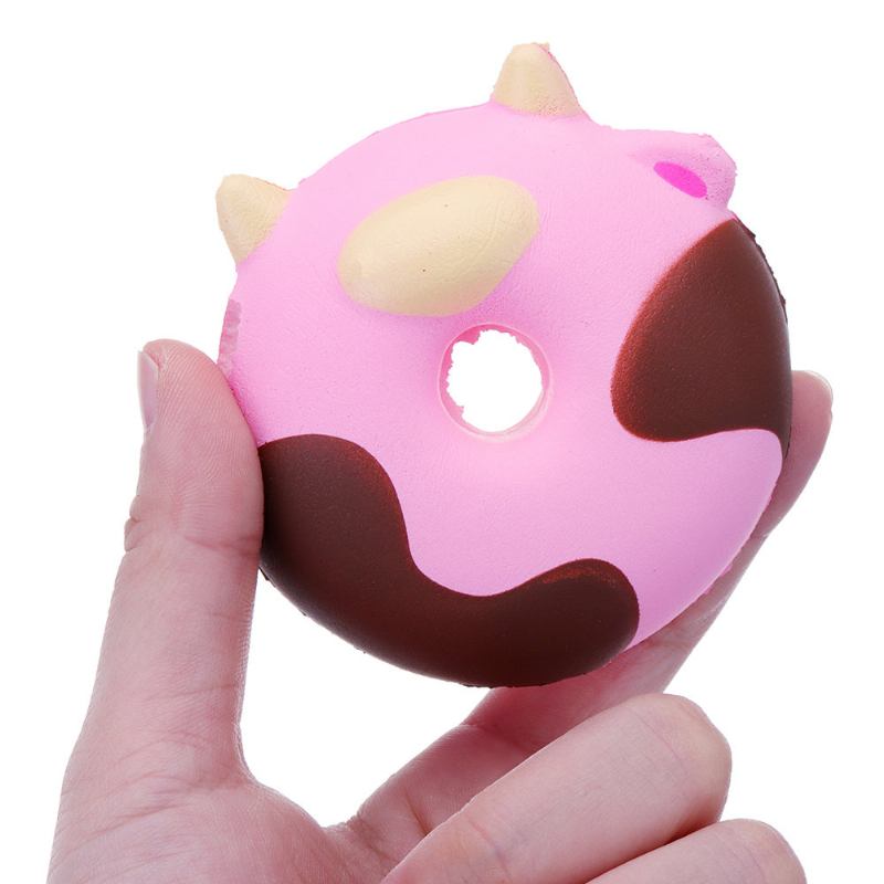 Cartoon Cow Donut Cake Squishy Slow Rising Collection Δώρο Μαλακό Παιχνίδι Με Συσκευασία