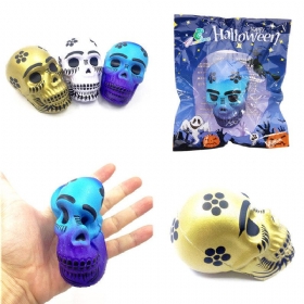 Chameleon Squishy Skull Skeleton Head 10cm Halloween Decor Slow Rising With Packaging Gift Game