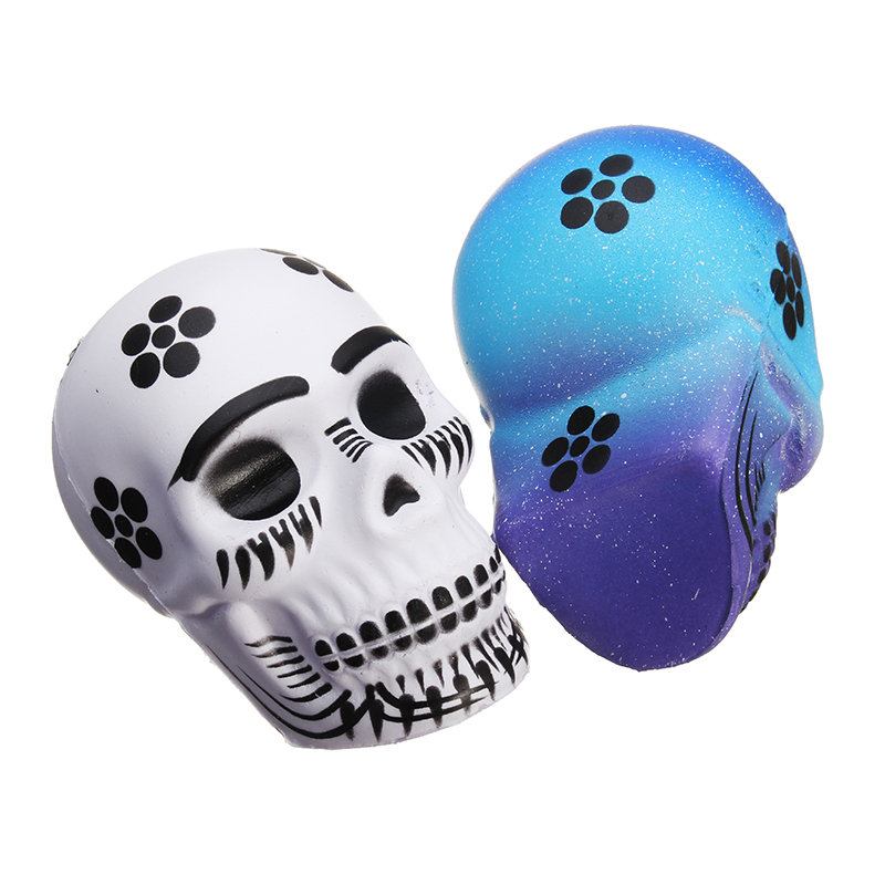 Chameleon Squishy Skull Skeleton Head 10cm Halloween Decor Slow Rising With Packaging Gift Game