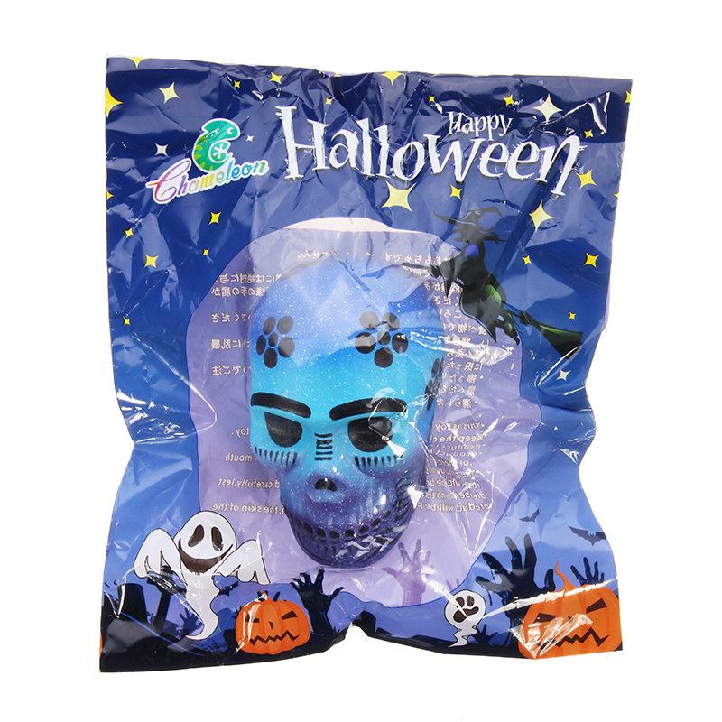 Chameleon Squishy Skull Skeleton Head 10cm Halloween Decor Slow Rising With Packaging Gift Game