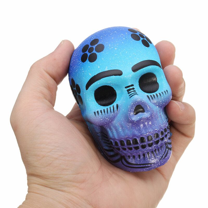 Chameleon Squishy Skull Skeleton Head 10cm Halloween Decor Slow Rising With Packaging Gift Game