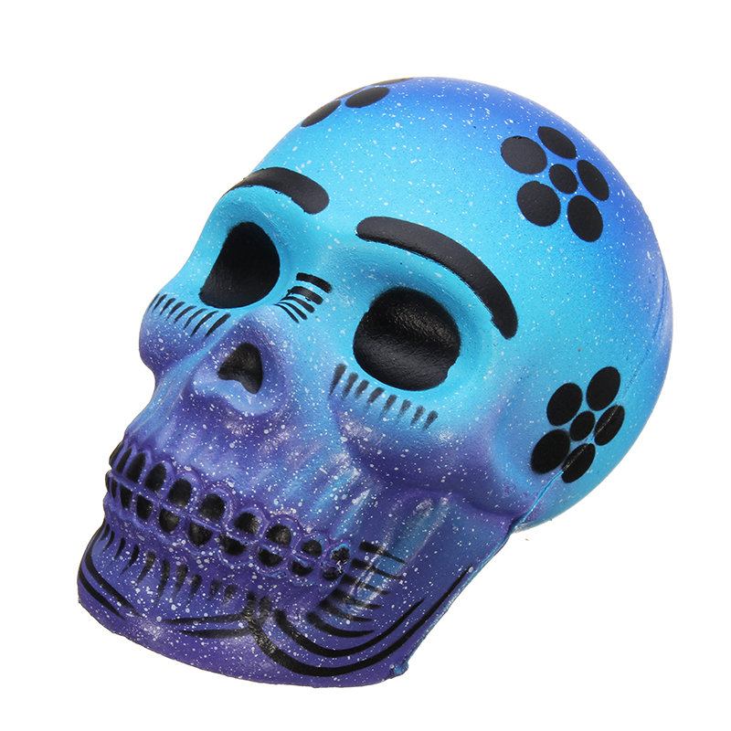 Chameleon Squishy Skull Skeleton Head 10cm Halloween Decor Slow Rising With Packaging Gift Game