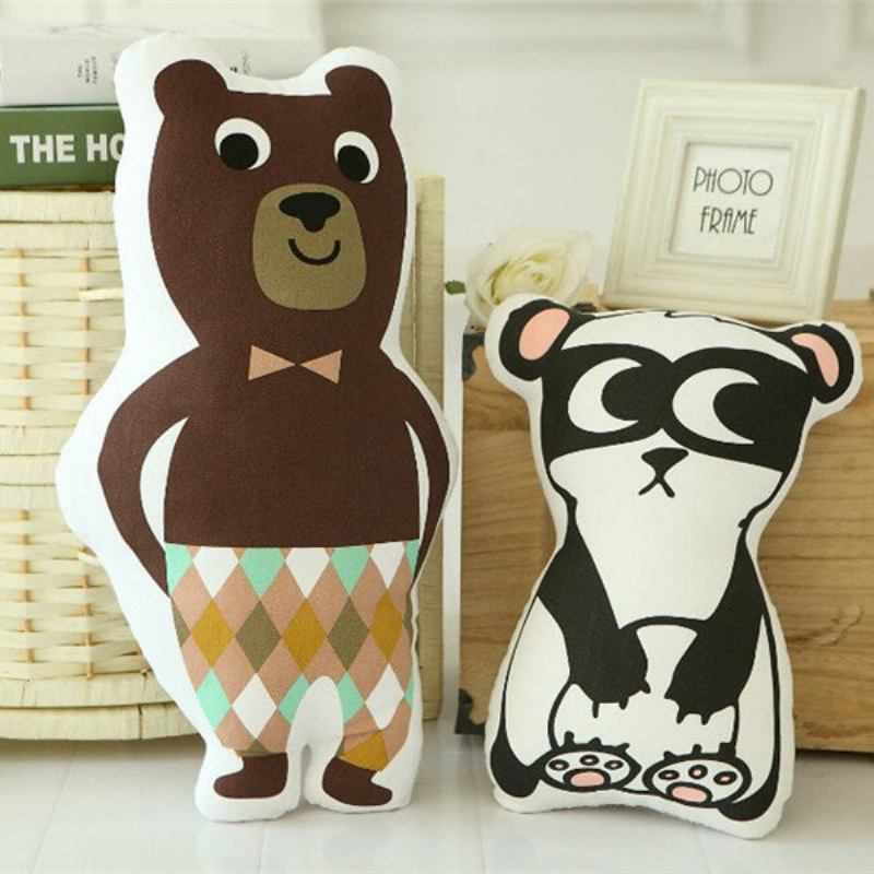 Cool Robot Panda Brown Bear Throw Μαξιλάρι Καναπές-κρεβάτι Αυτοκίνητο Βαμβακερό Γραφείου