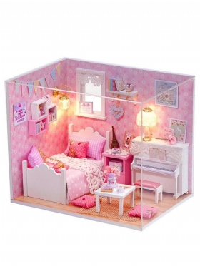 Diy Handcraft Dollhouse Miniature Dolls House My Little Angels Δωμάτιο Πιάνου