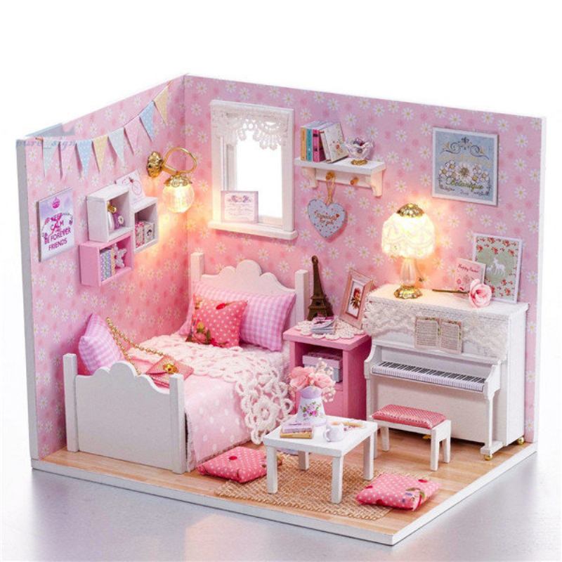 Diy Handcraft Dollhouse Miniature Dolls House My Little Angels Δωμάτιο Πιάνου